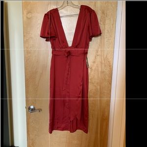 Express satiny red dress